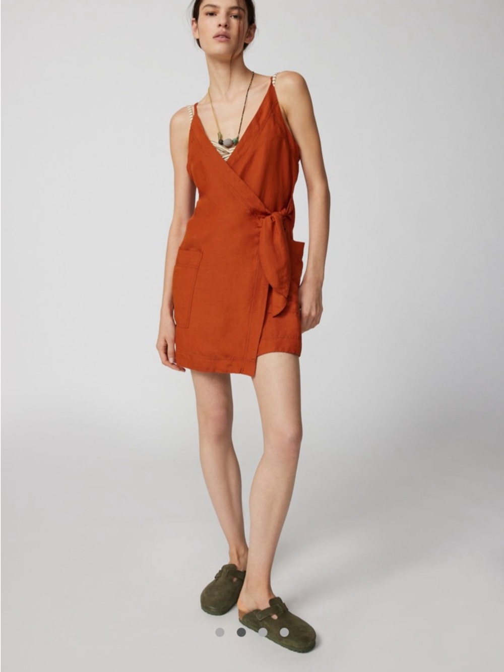 Urban Outfitters Wrap Me Up Linen Mini Dress